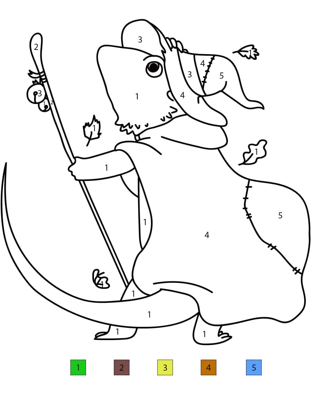 Lizard Cartoone Color By Number