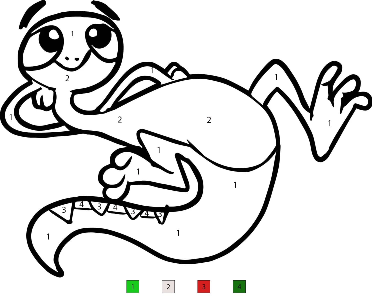 Lizard Free Imagee Color By Number