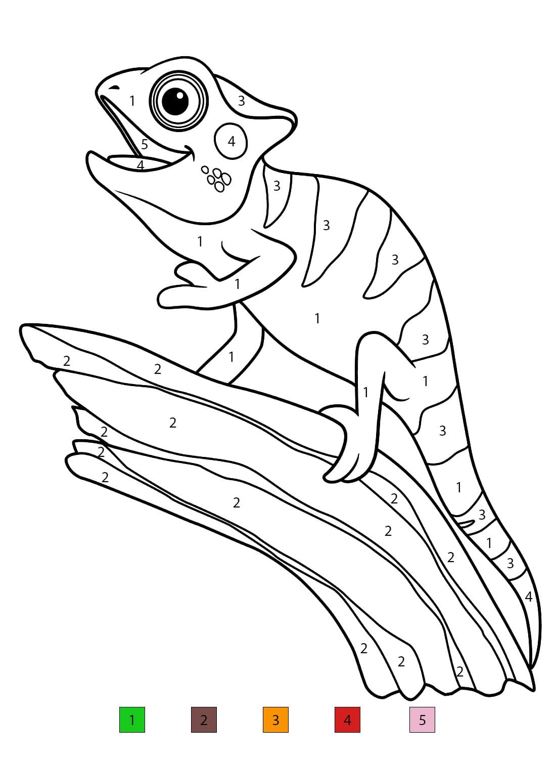 Lizard Print Freee Color By Number