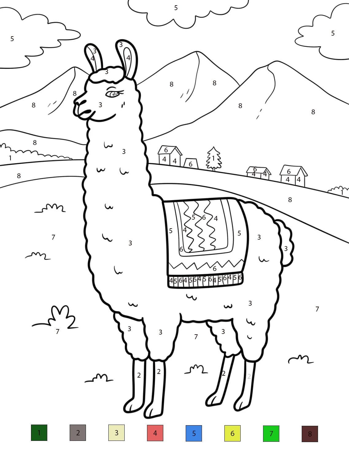Llama Amazing Color By Number
