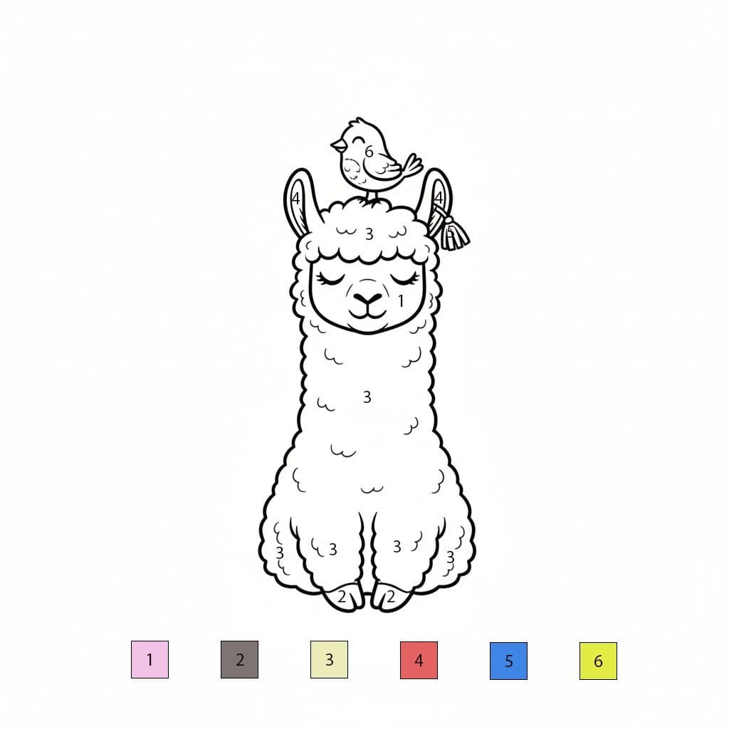 Llama Color By Number