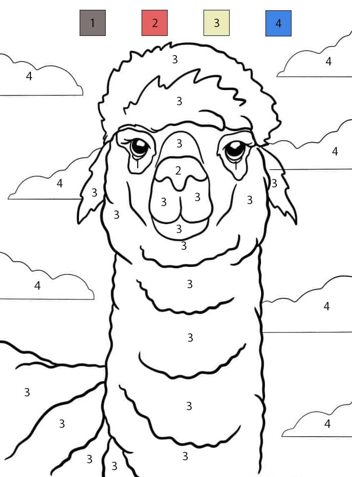 Llama Face Color By Number
