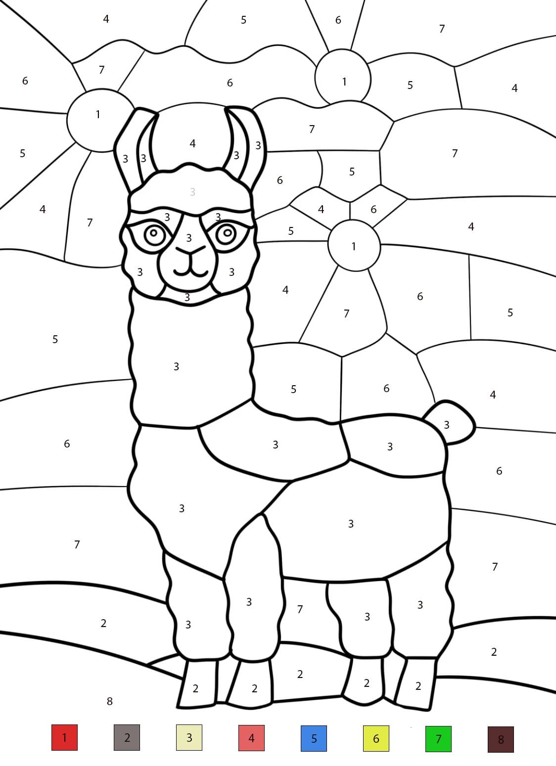Llama Nice Color By Number