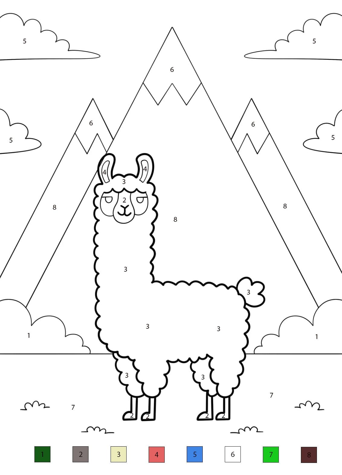 Llama Normal Color By Number