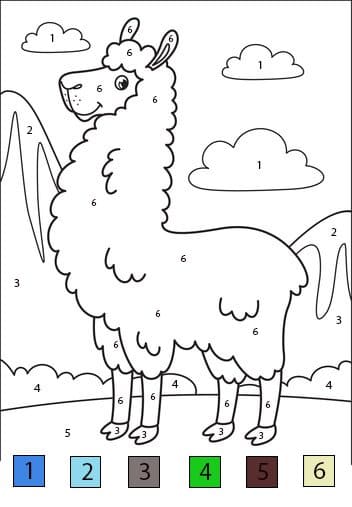 Llama Printable Free Color By Number
