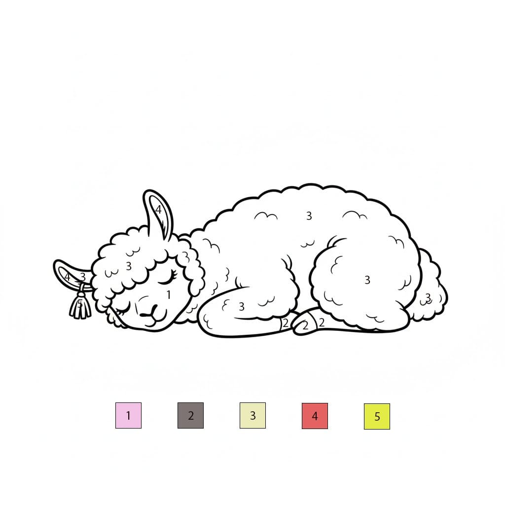 Llama Sleep Color By Number