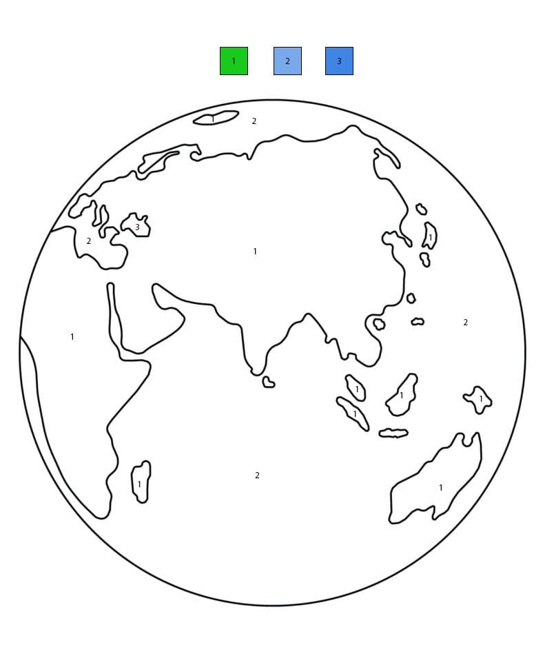 Simple Earth Color By Number