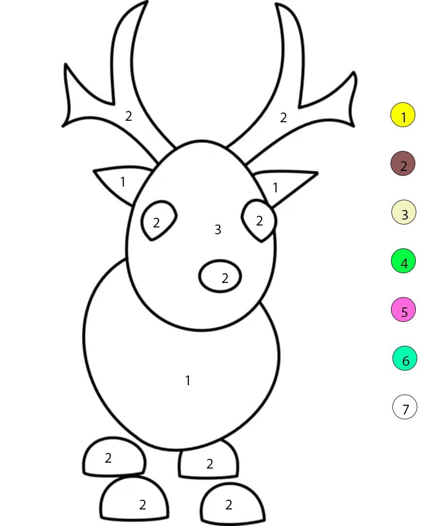 Adopt Me Deer Color By Number