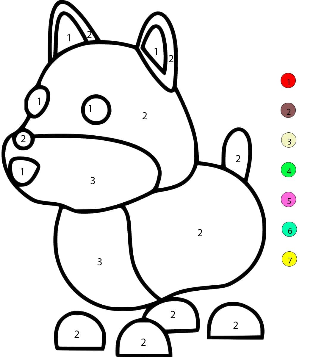 Adopt Me Dog Color By Number