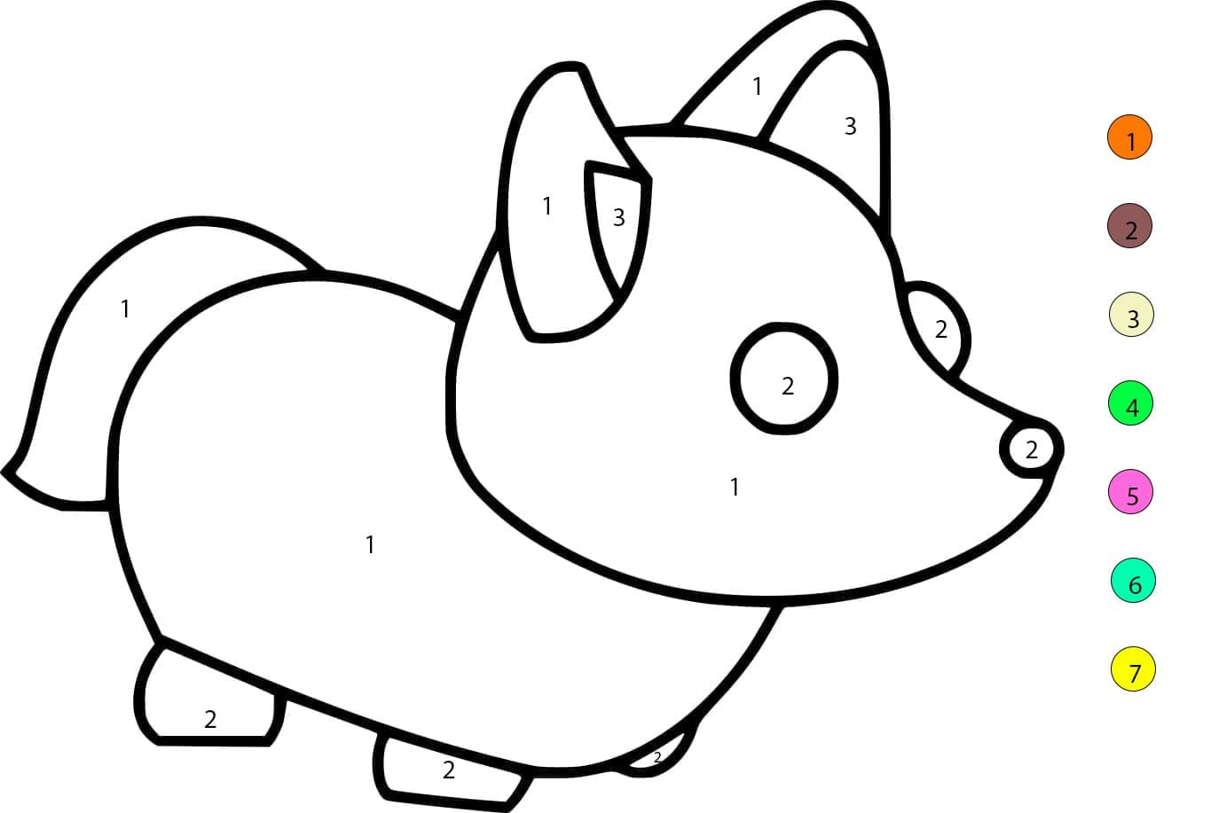 Adopt Me Fox Color By Number