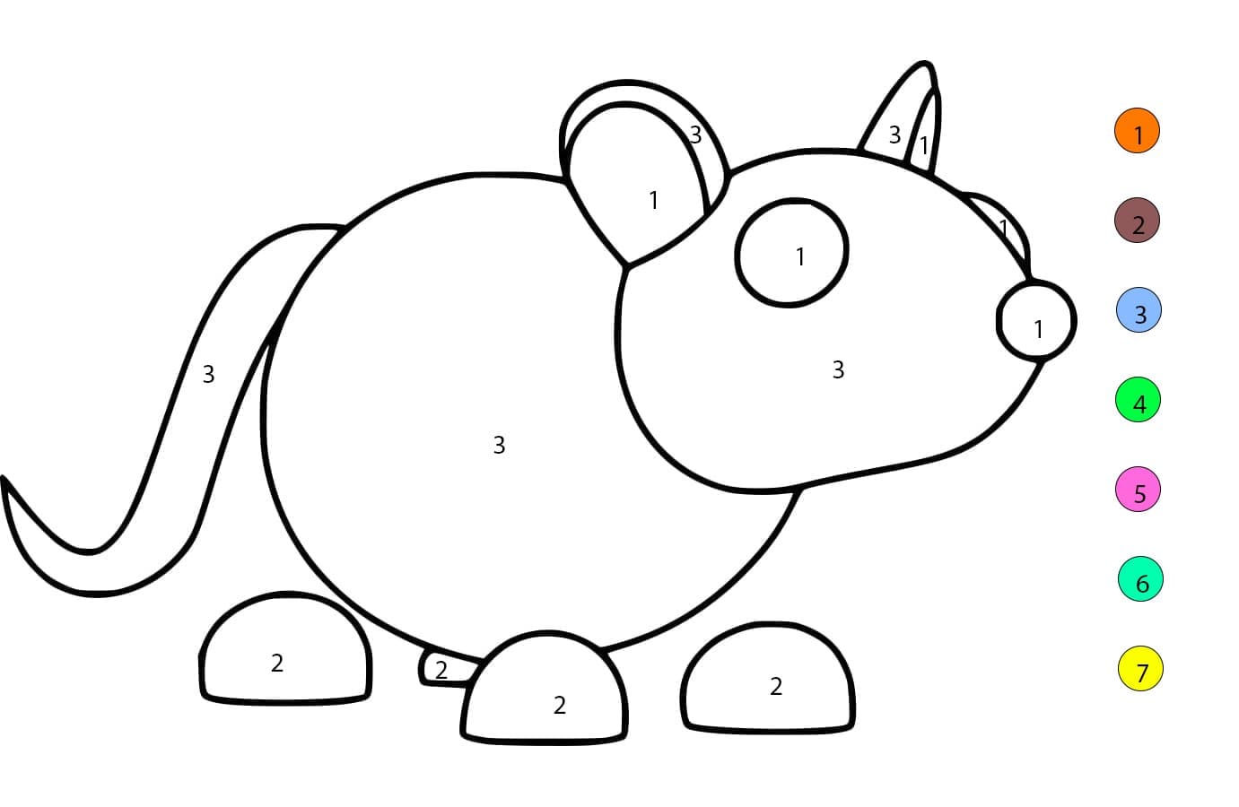 Adopt Me Mouse Color By Number
