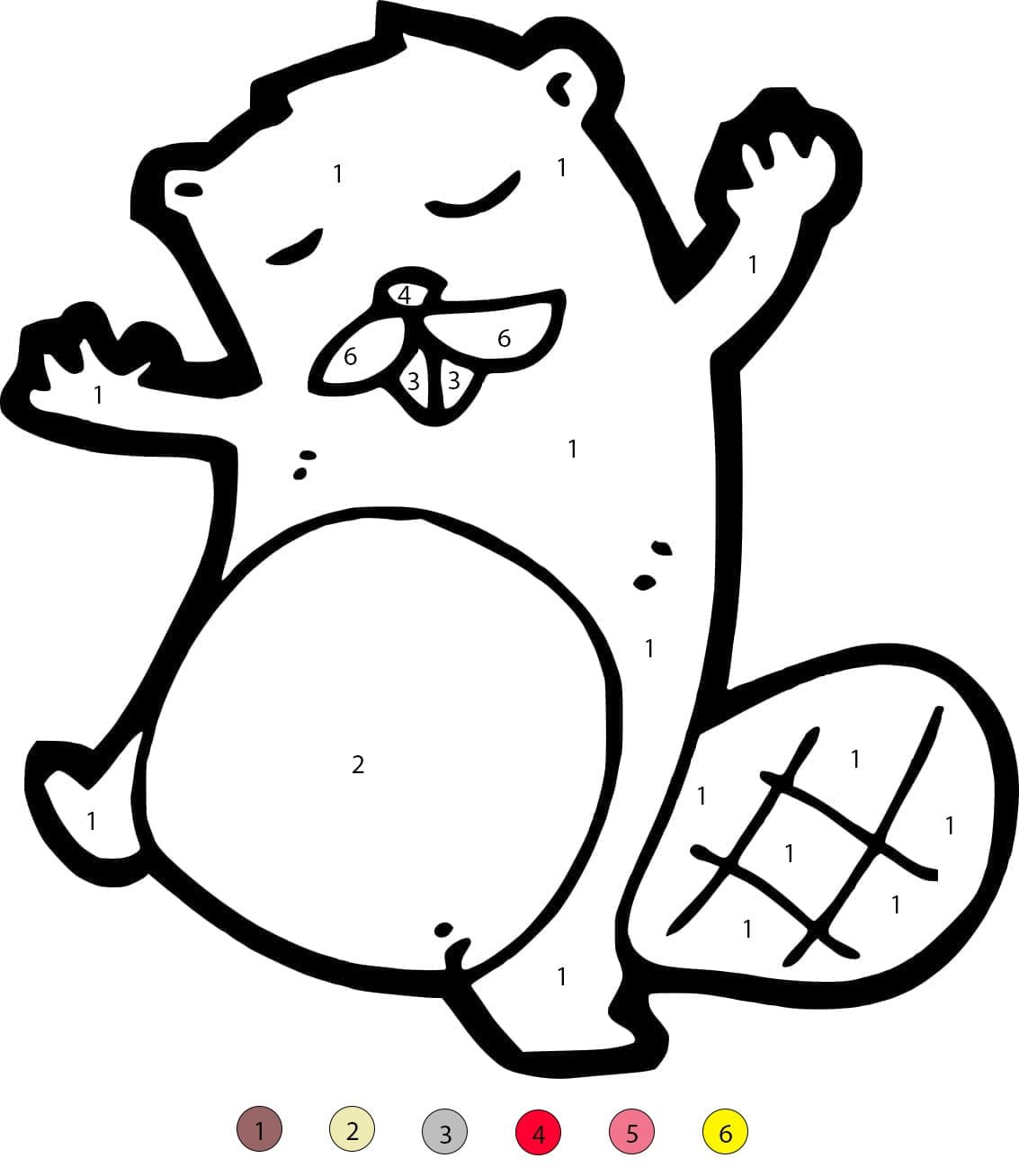Beaver Dance Color By Number