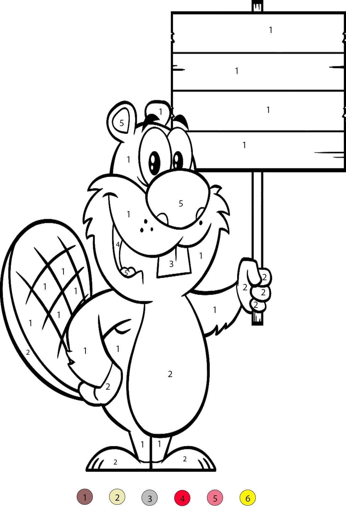 Beaver Funny Color By Number