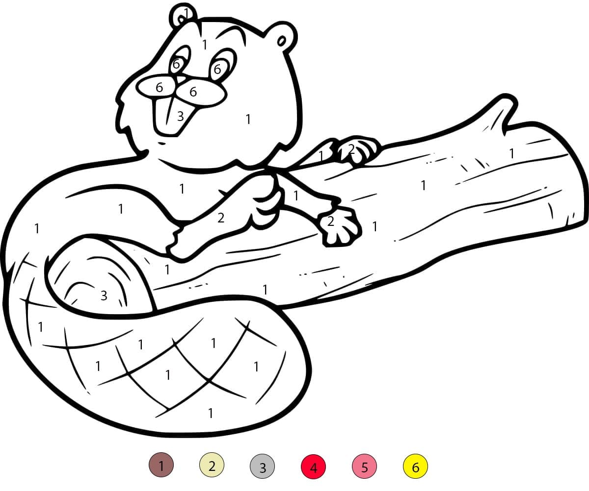 Beaver On Wood Color By Number