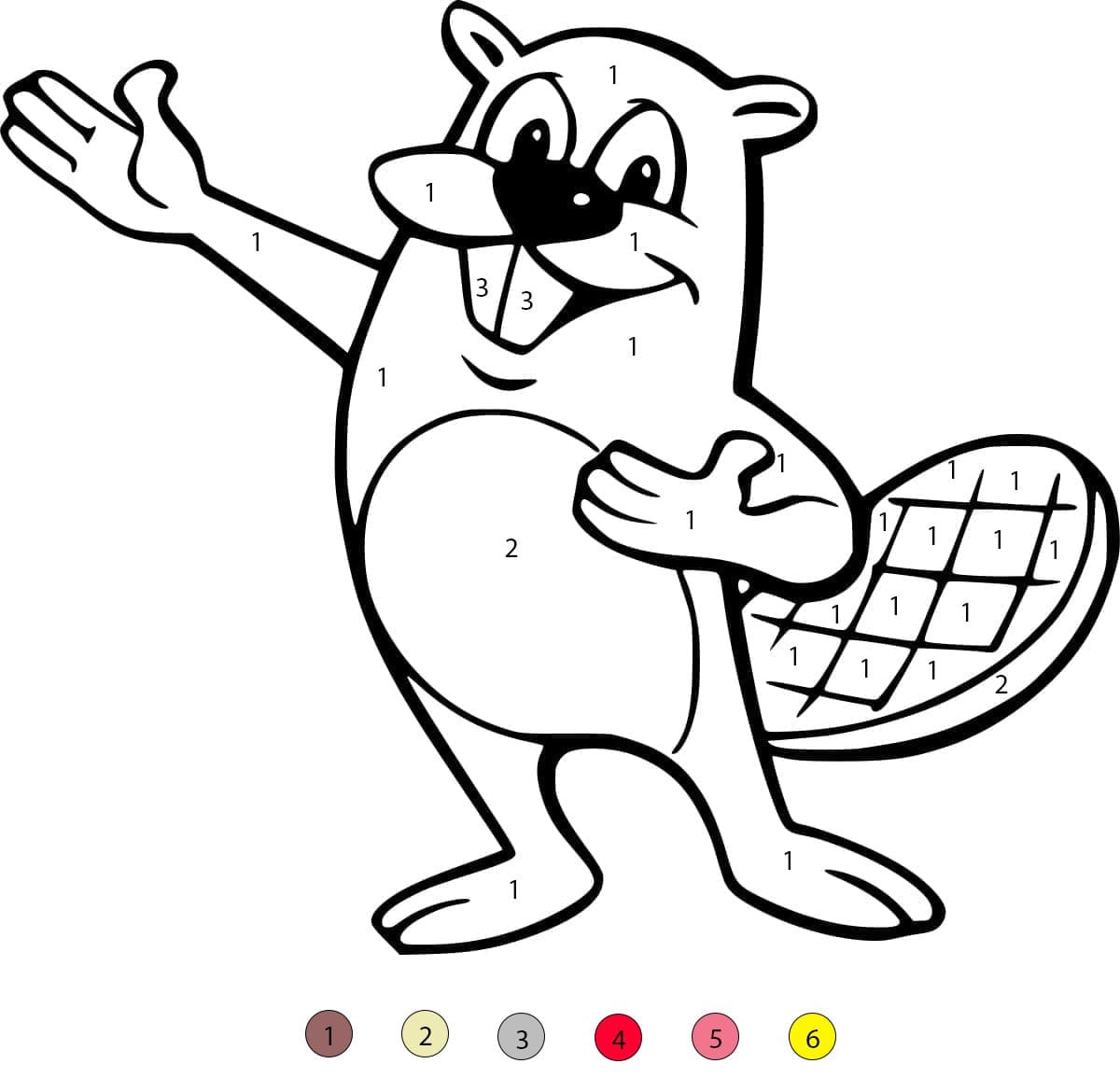 Beaver Singing Color By Number