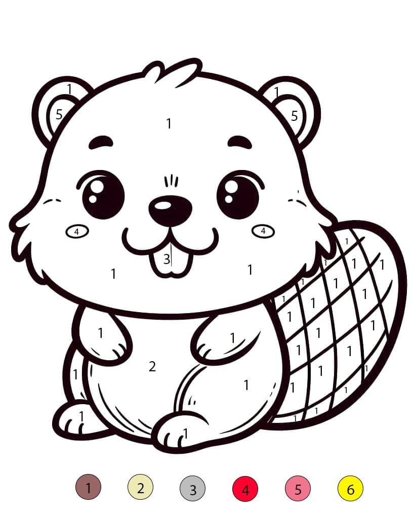 Beaver Color By Number
