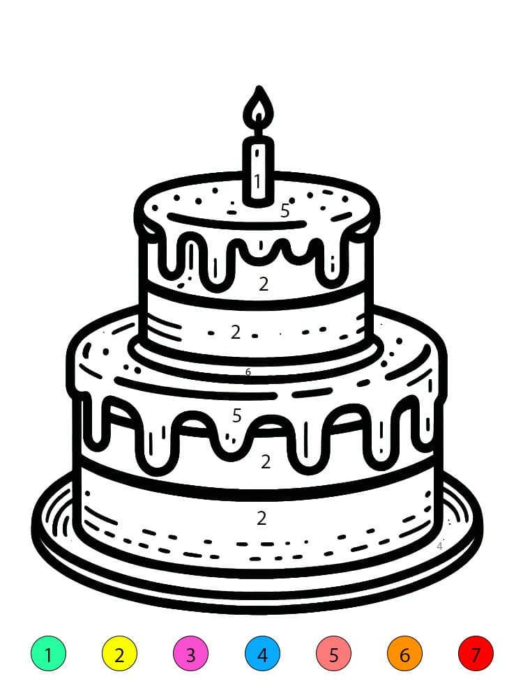 Birthday Cake Normal Color By Number