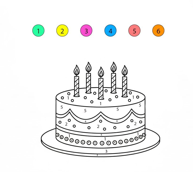 Birthday Cake Color By Number