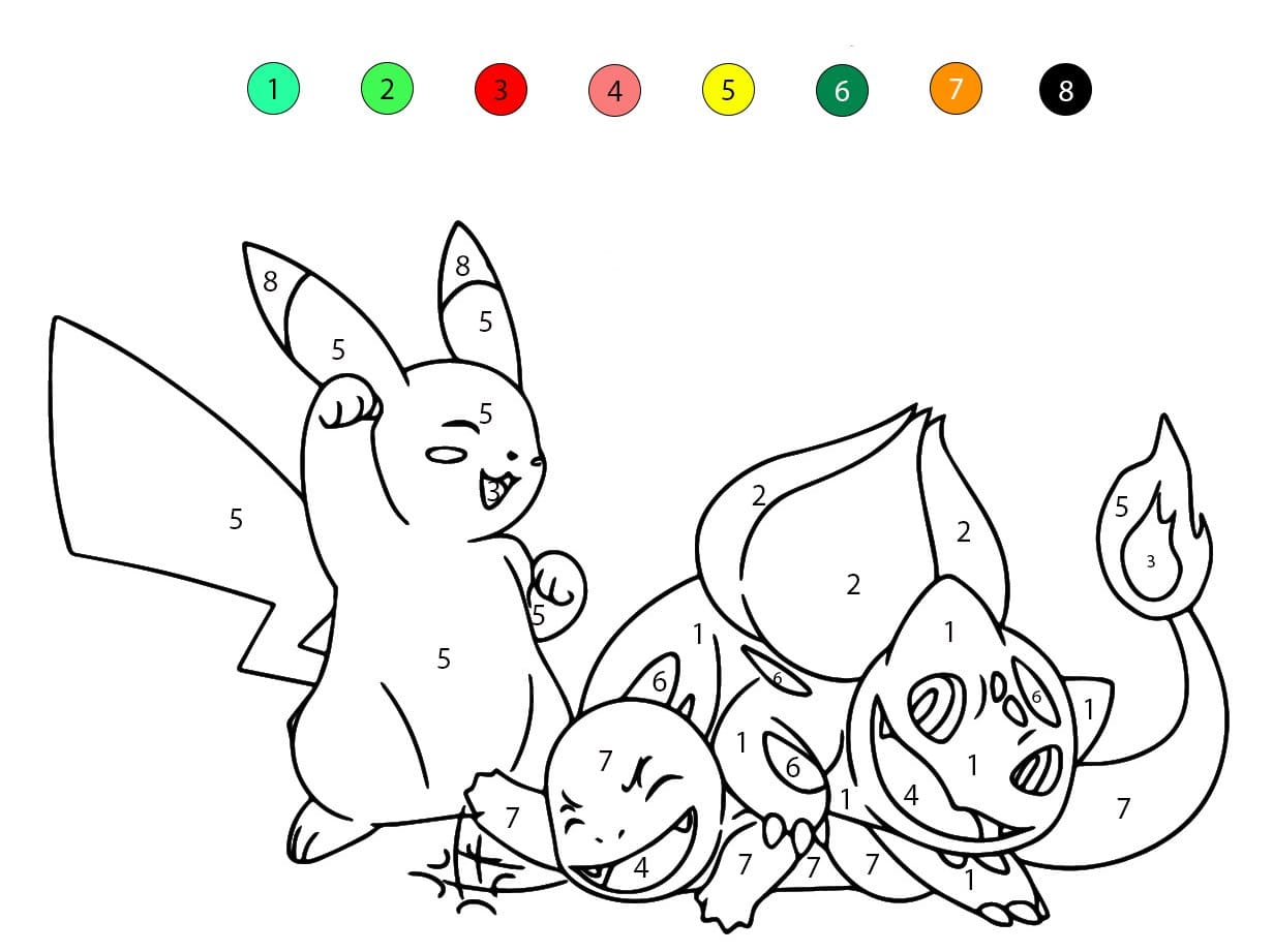Bulbasaur And Friends Color By Number