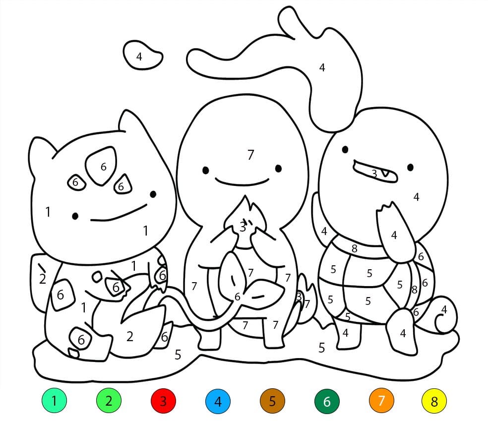 Bulbasaur Cute Color By Number
