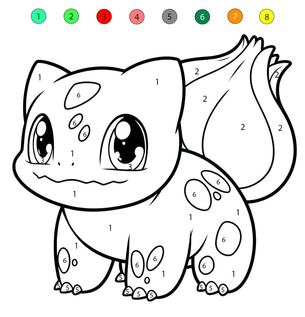 Bulbasaur Free Printable Color By Number