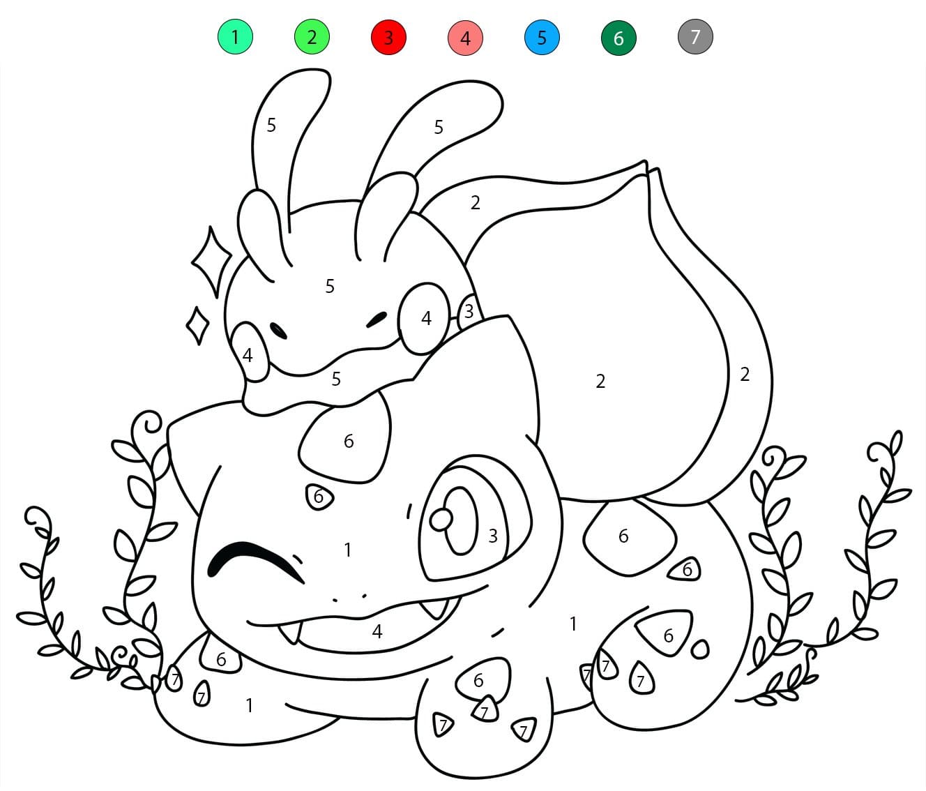 Bulbasaur Happy Color By Number