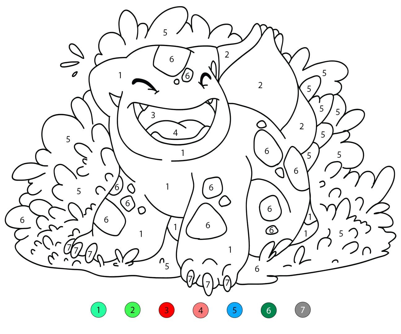 Bulbasaur Laugh Color By Number