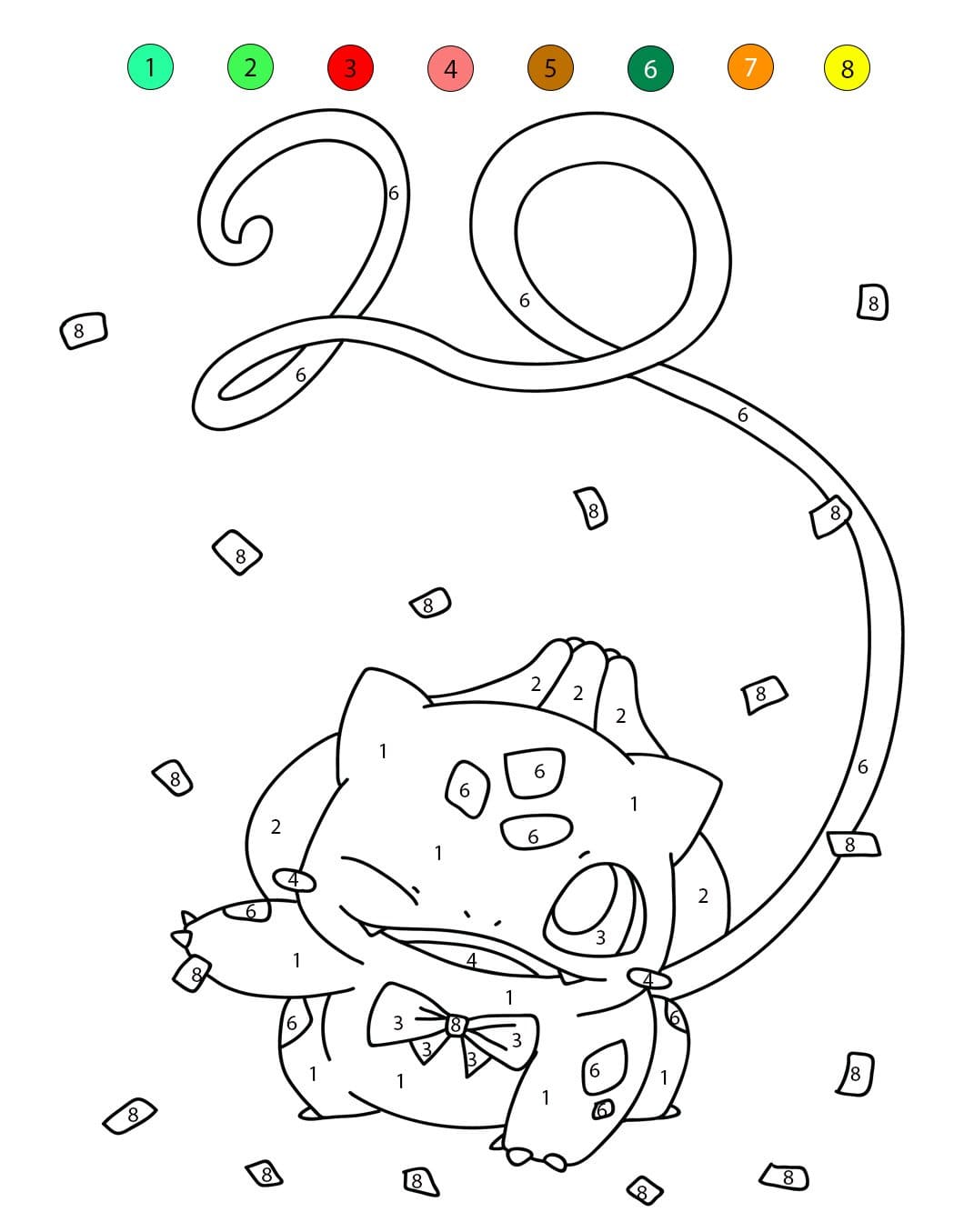 Bulbasaur Normal Color By Number