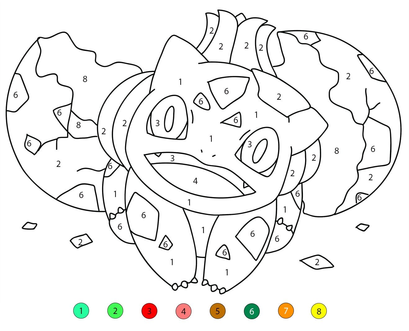 Bulbasaur Printable Free Color By Number
