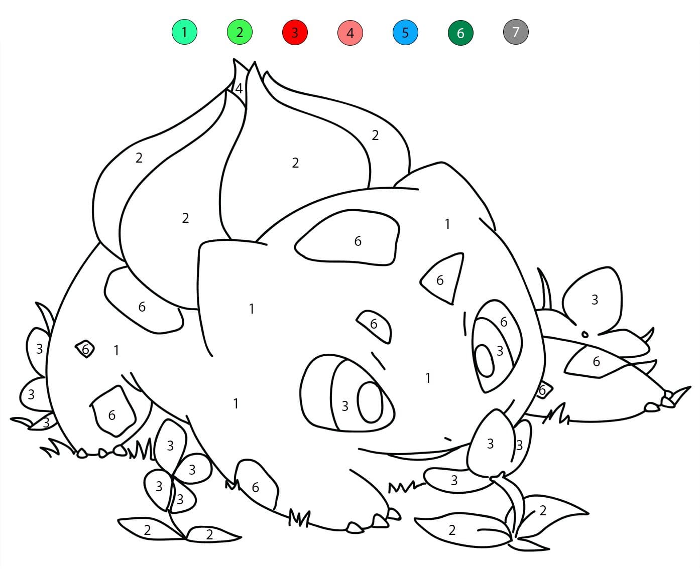 Bulbasaur Simple Color By Number