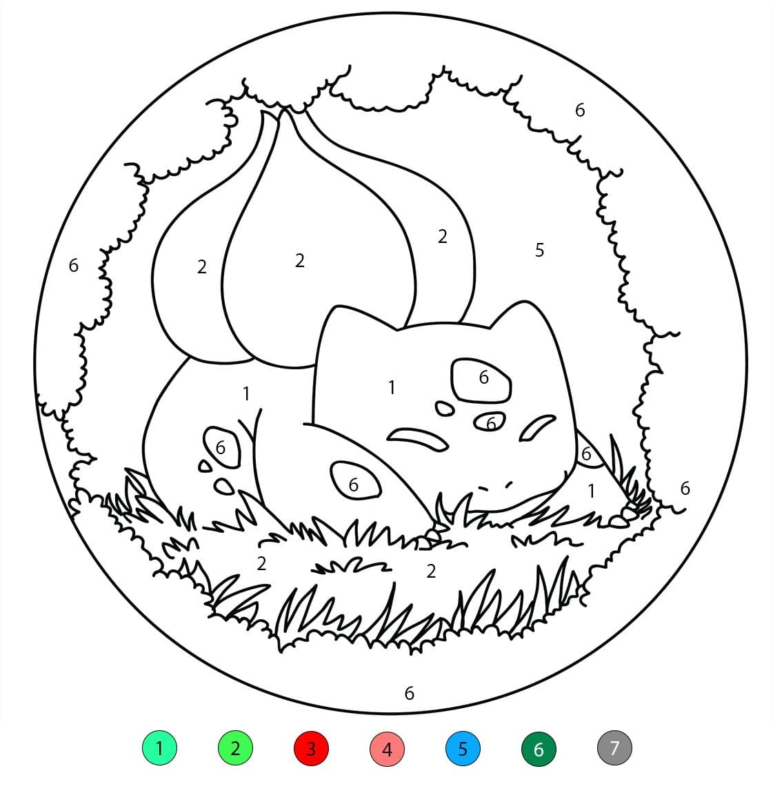 Bulbasaur Sleep Color By Number