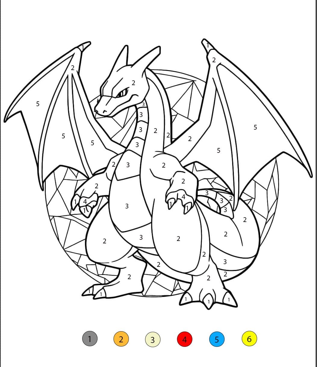 Charizard Amazing Color By Number