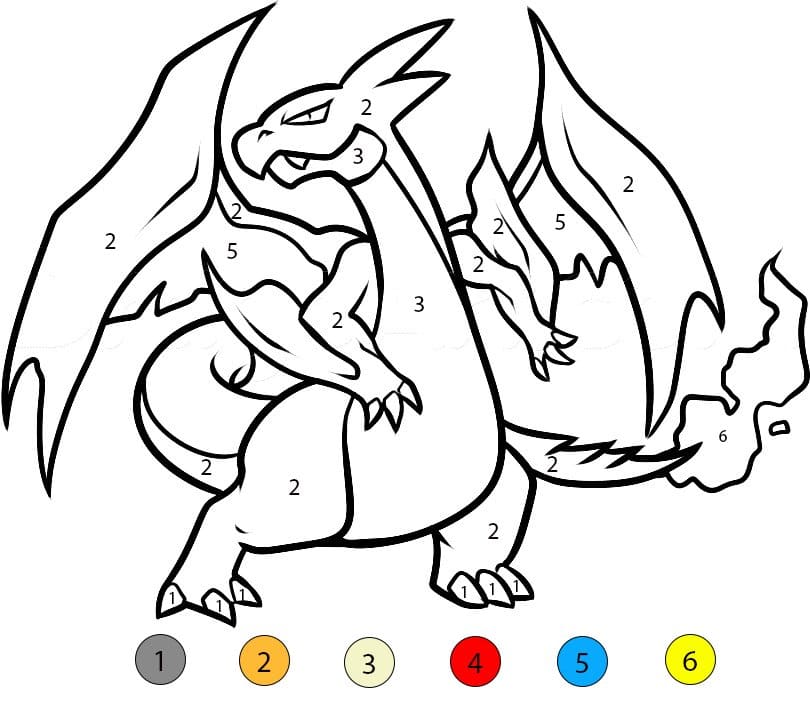 Charizard Free Color By Number