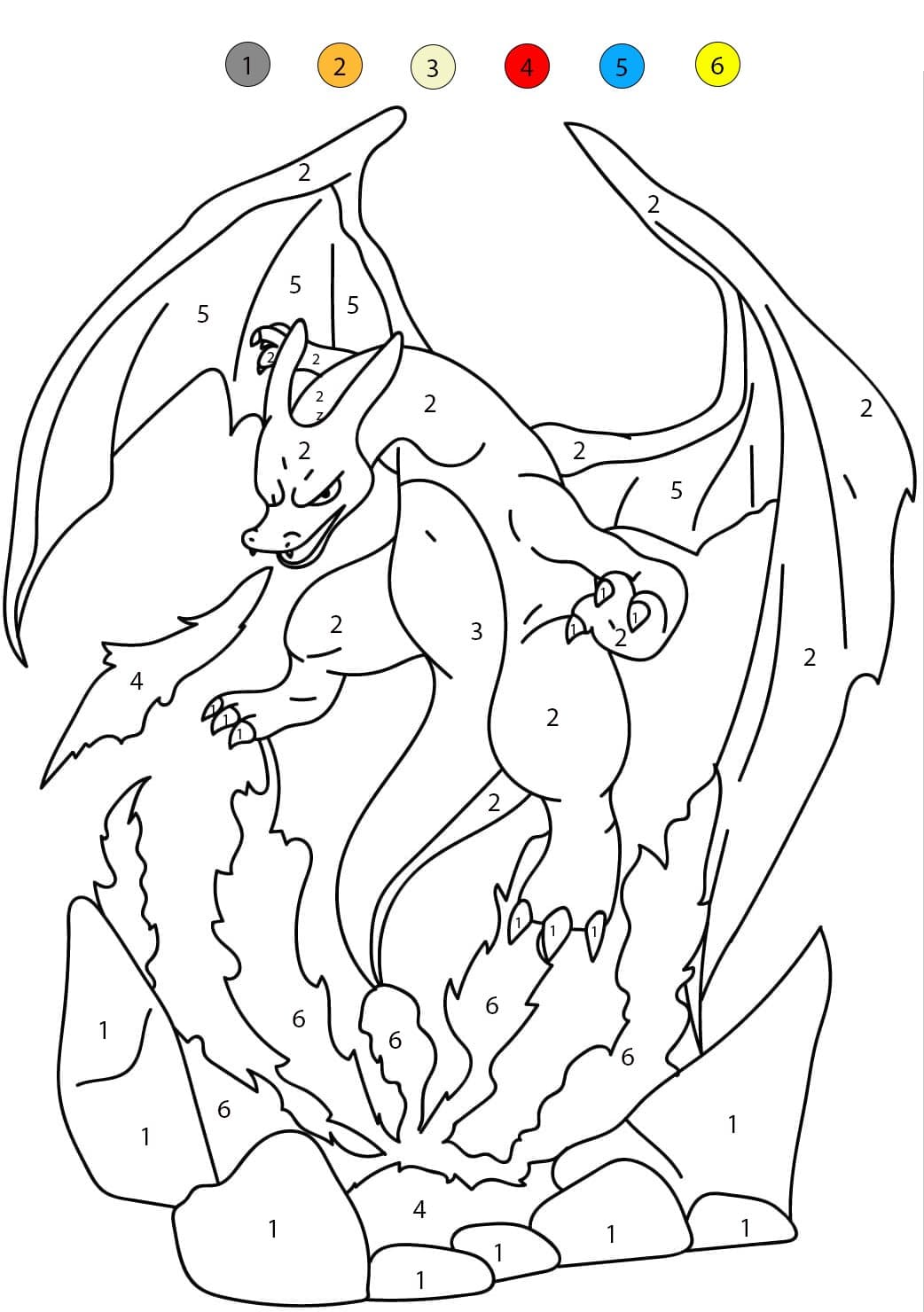 Charizard Normal Color By Number