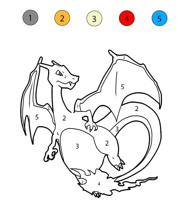 Charizard Printable Color By Number