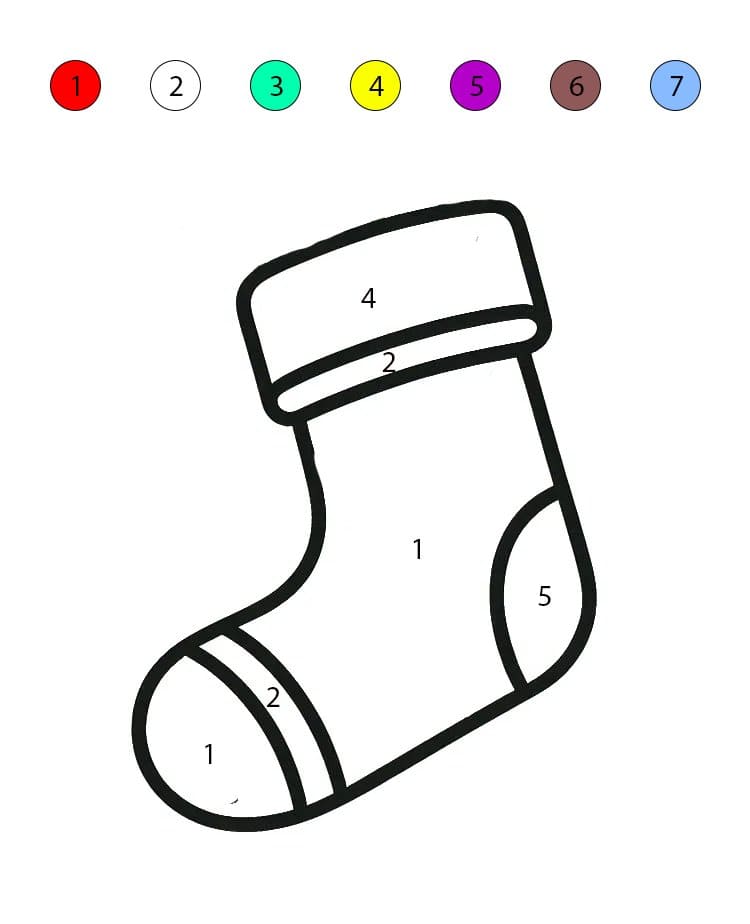 Christmas Stocking Basic Color By Number