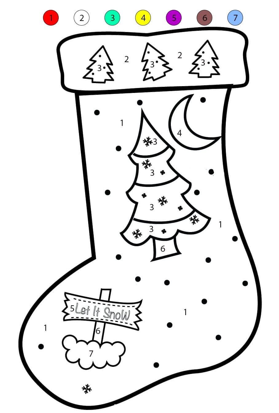 Christmas Stocking Beauty Color By Number