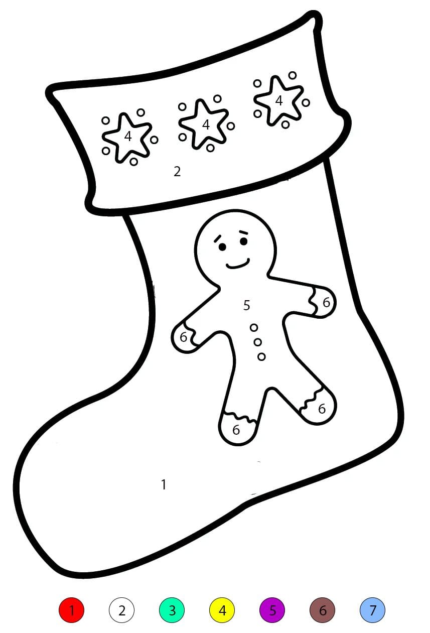 Christmas Stocking Nice Color By Number