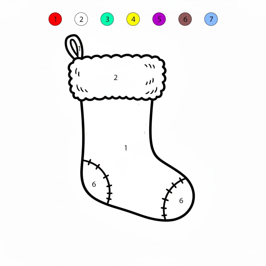 Christmas Stocking Print Color By Number
