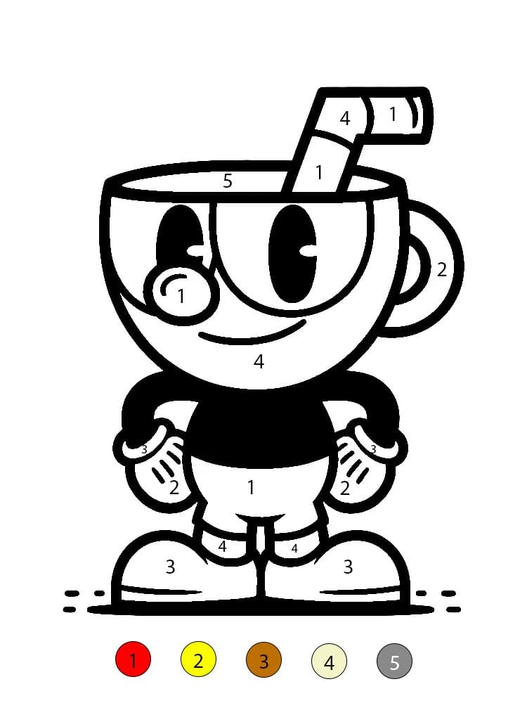 Cuphead Cool Color By Number