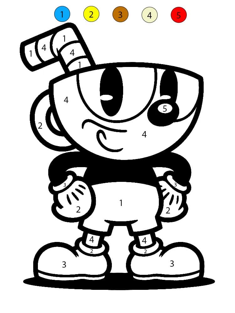 Cuphead For Kids Color By Number