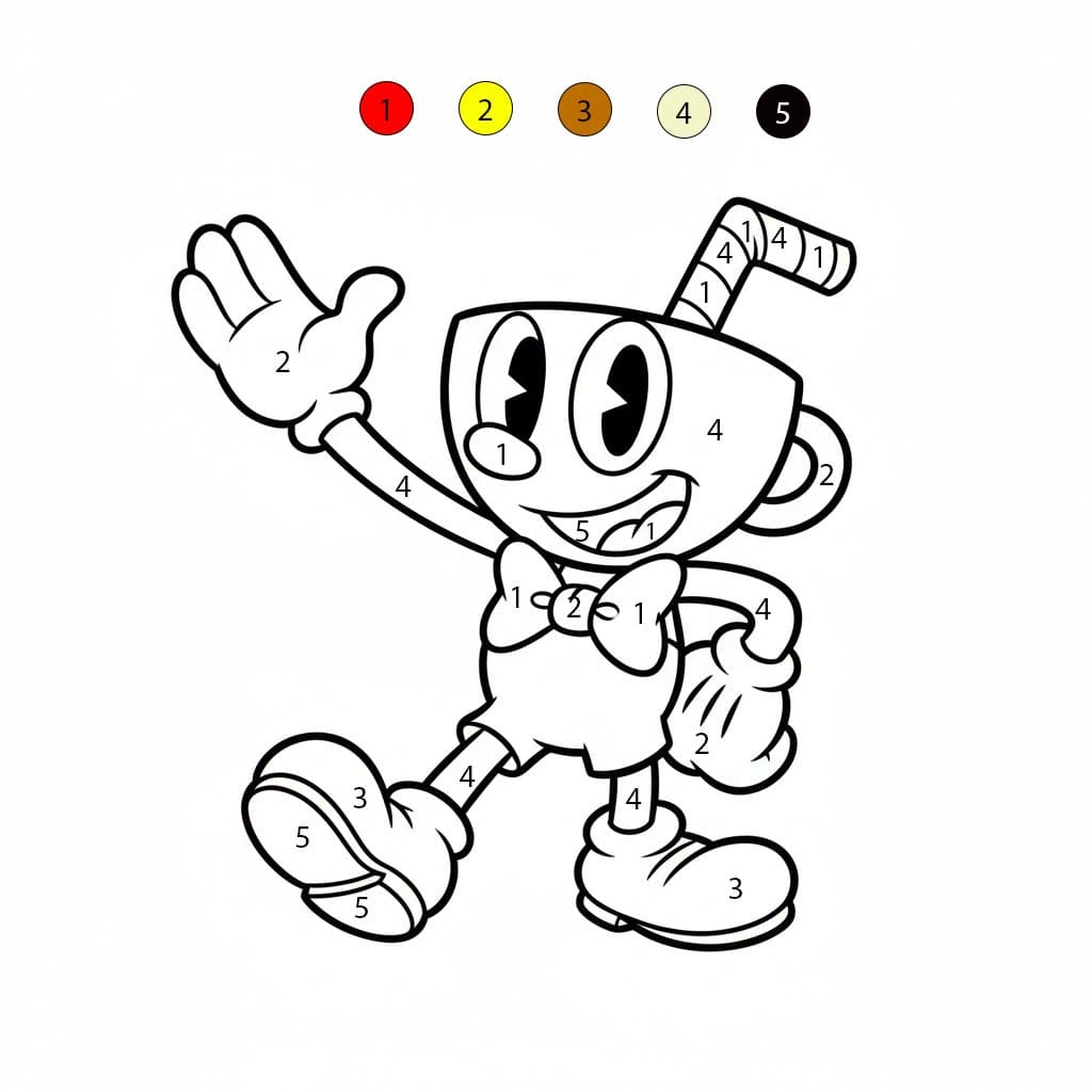 Cuphead Happy Color By Number