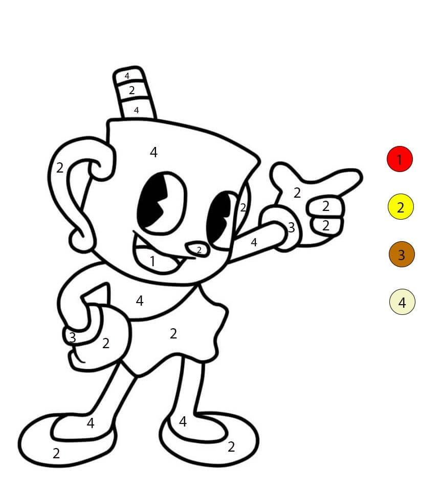 Cuphead Simple Color By Number