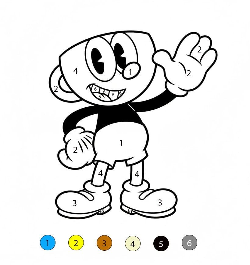 Cuphead Smiling Color By Number