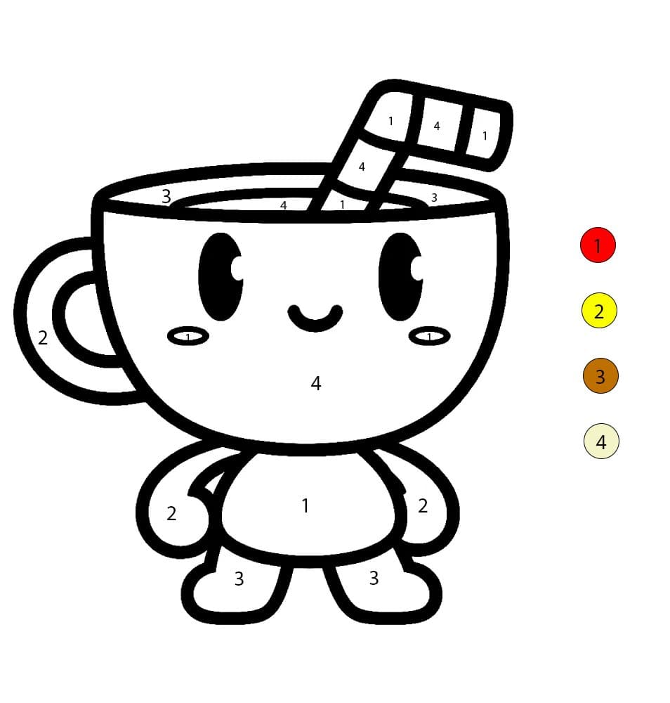 Cuphead Very Cute Color By Number