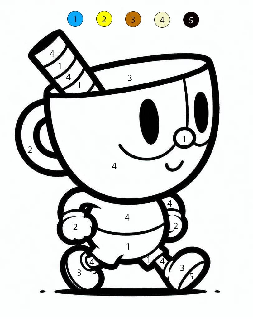 Cuphead Walking Color By Number