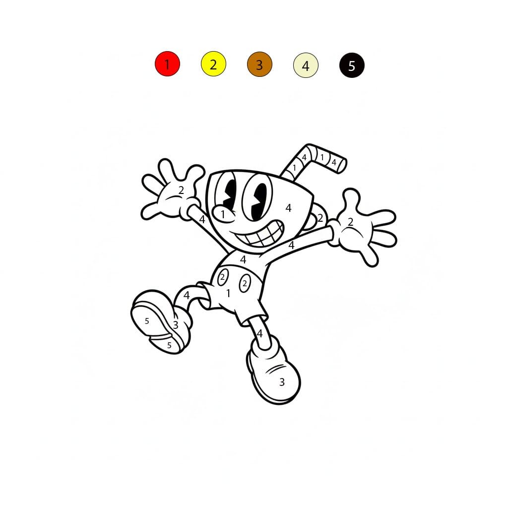 Draw Cuphead Color By Number