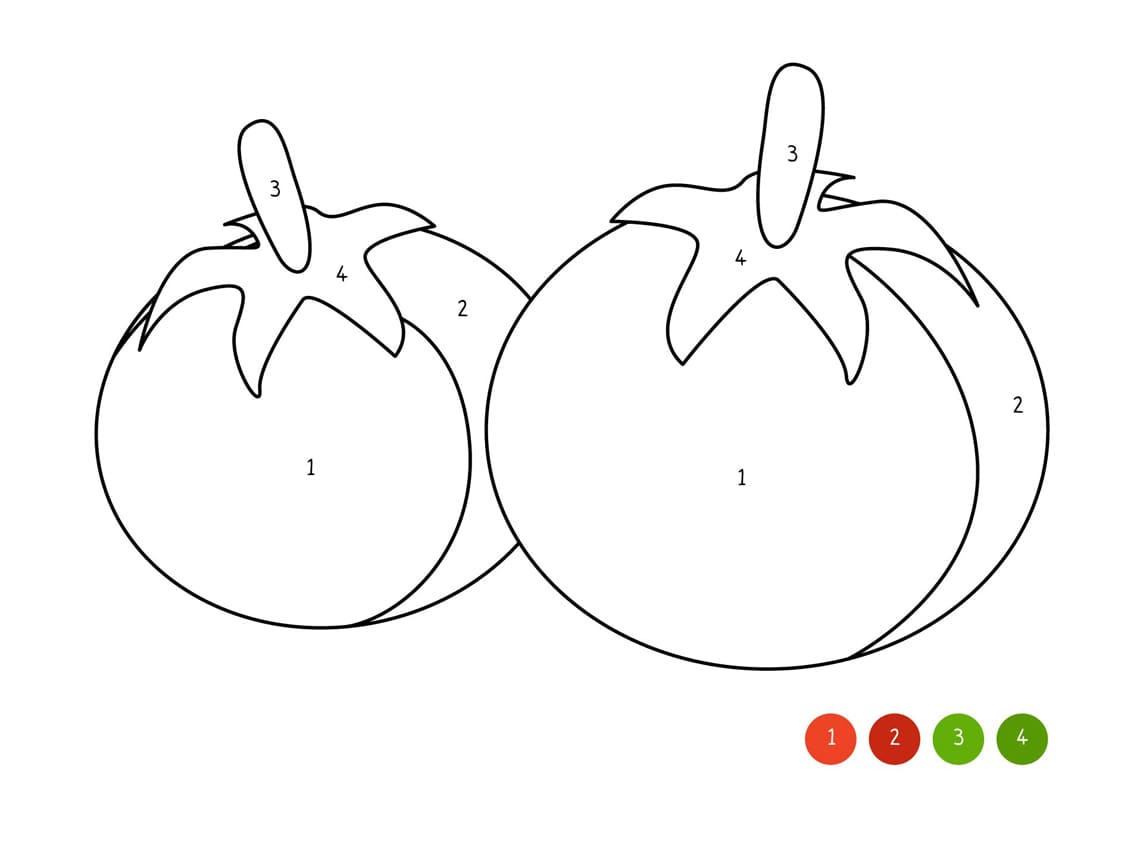 Draw Tomato Color By Number
