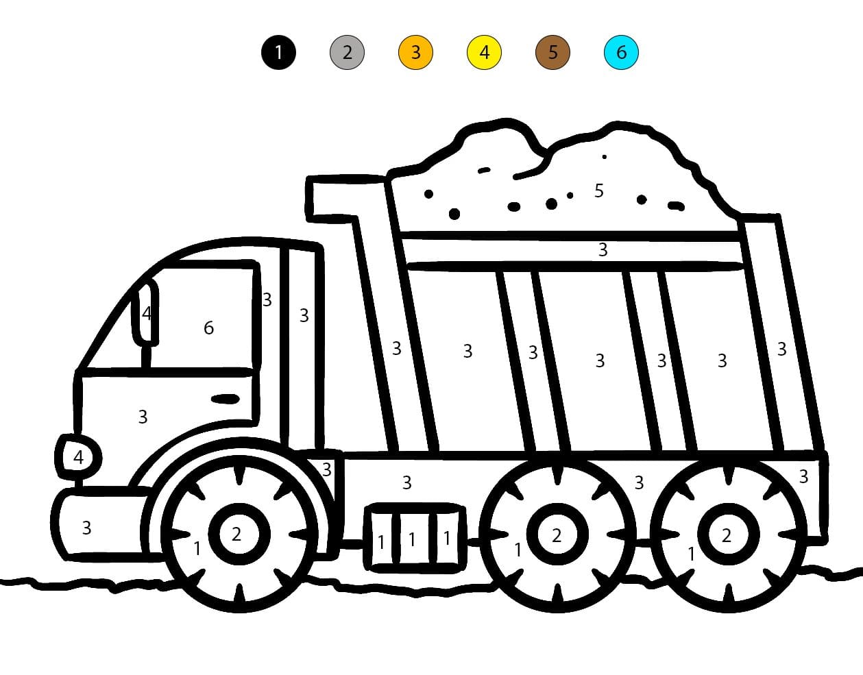 Dump Truck Amazing Color By Number