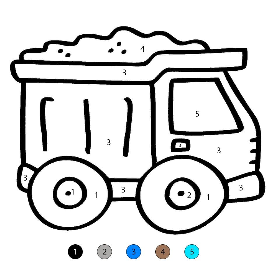 Dump Truck Free Color By Number